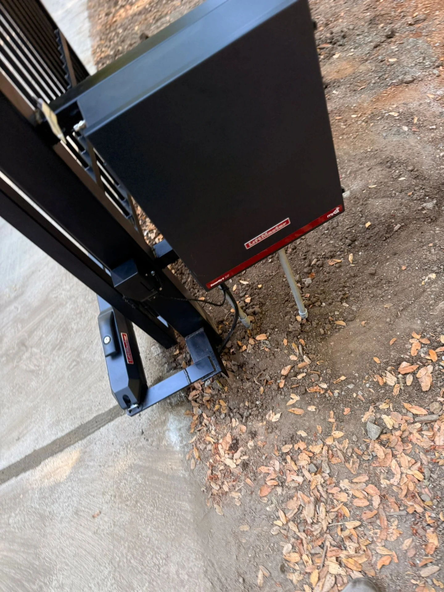 LiftMaster sliding gate operator on an automatic driveway gate